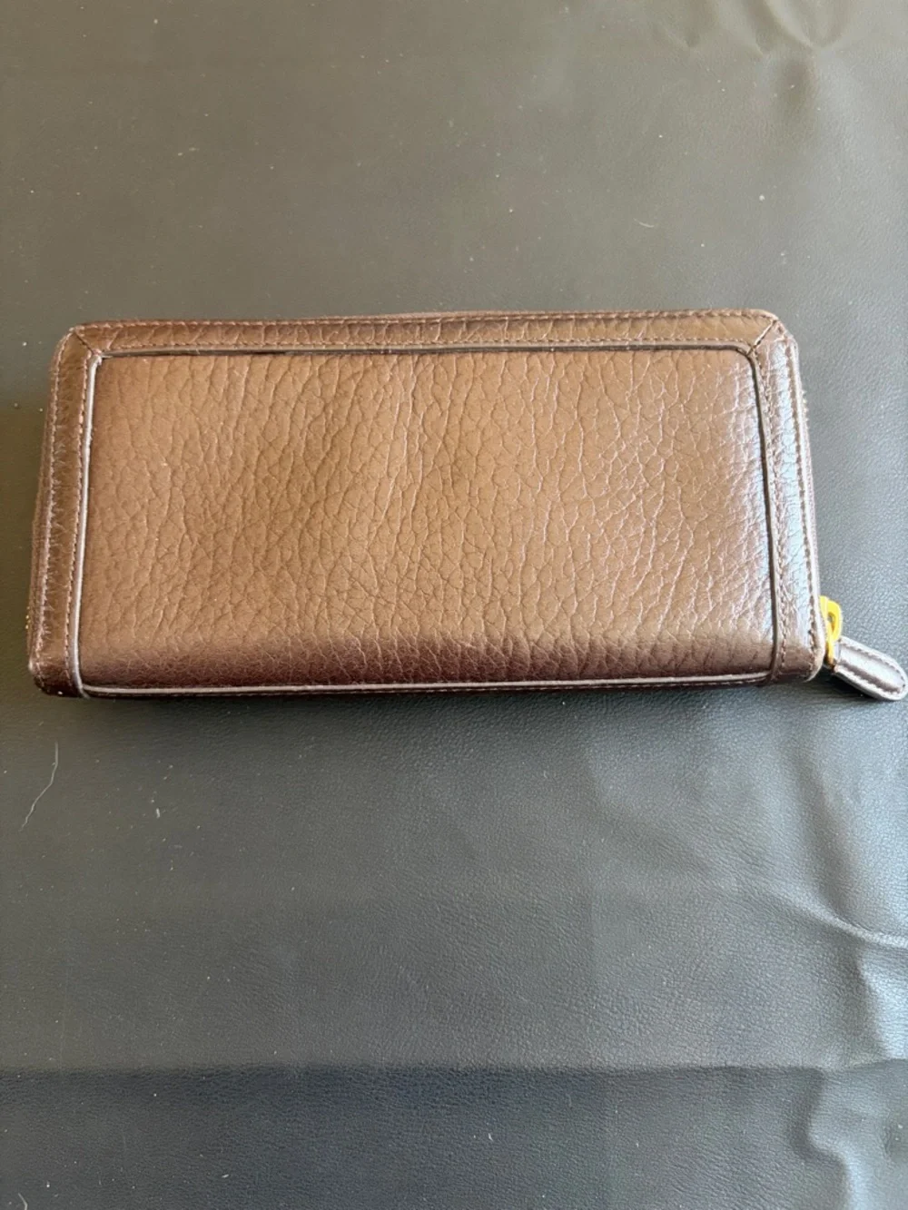 Juicy Couture Brown Leather Turn Lock Zip Around Wallet